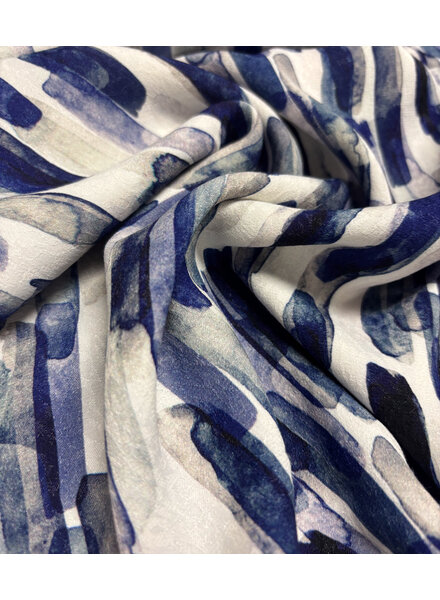 Swafing blauw shiny stripes - viscose