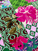 Madeline roze groen patchwork print - viscose met lichte stretch