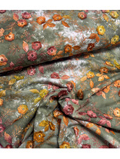 Madeline bloem in reliëf - broderie katoen - tie dye khaki