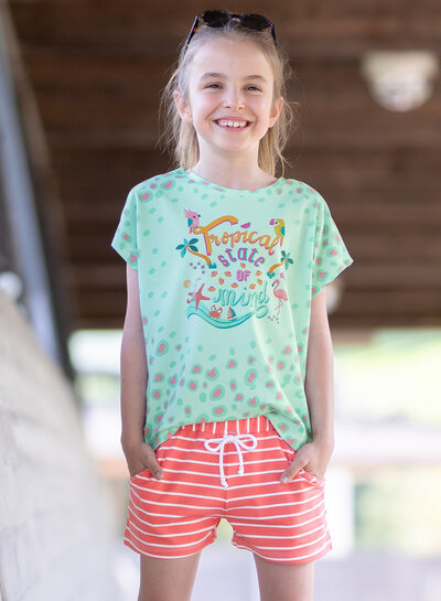 Swafing koraal summer stripe Tee - tricot