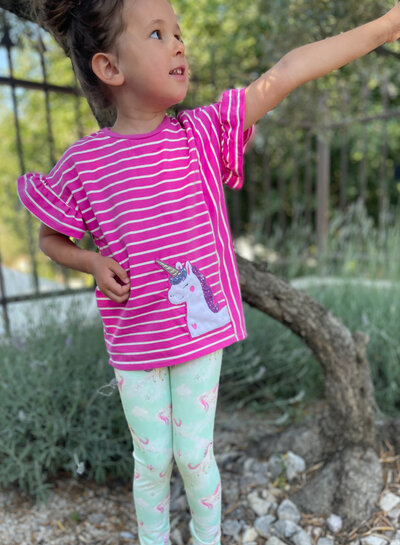 Swafing fuchsia summer stripe Tee - tricot