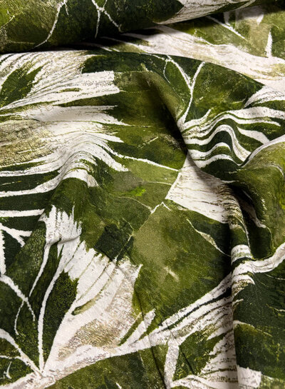 Swafing green shiny leaves - viscose