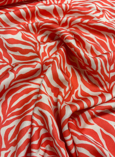 Swafing koraal zebra jungle - viscose