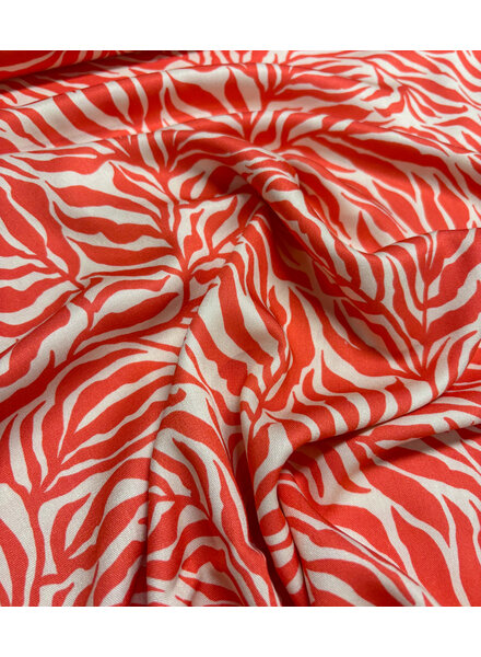 Swafing koraal zebra jungle - viscose