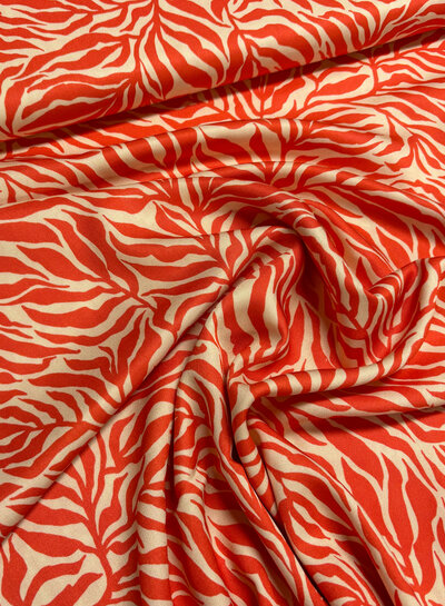 Swafing koraal zebra jungle - viscose