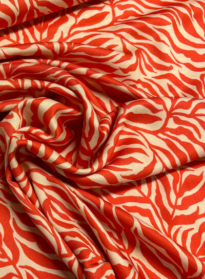 Swafing koraal zebra jungle - viscose
