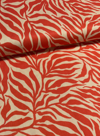 Swafing koraal zebra jungle - viscose