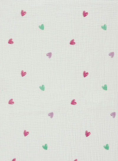 gekleurde hartjes - tetra / double gauze