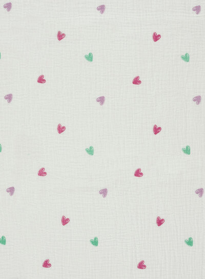 gekleurde hartjes - tetra / double gauze