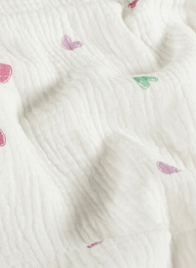 colored hearts - tetra / double gauze