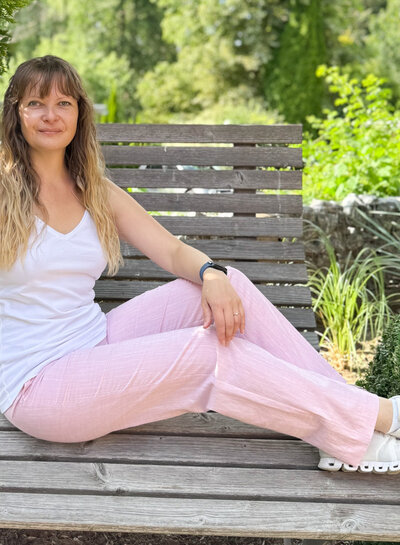 Swafing roze soepelvallende katoen met linnen look