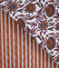 flowers stripe cognac - gewatteerde katoen - double face stepper