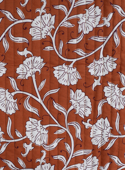 ethnic flowers cognac - quilted cotton - double face stepper