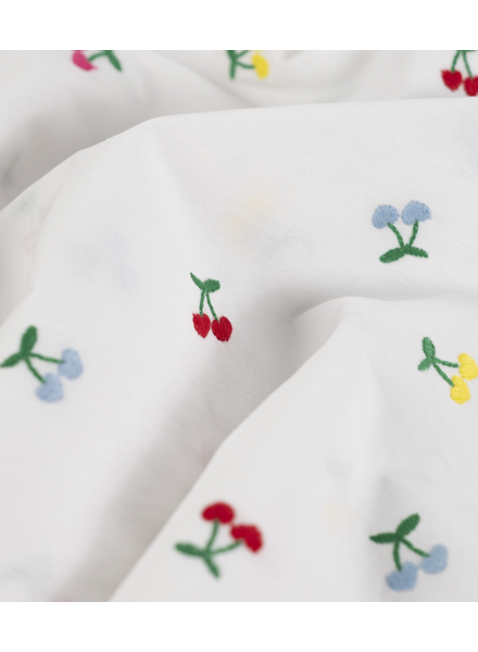 geborduurde kleurrijke kersen - embroidery katoen