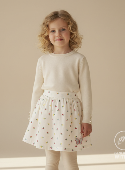 geborduurde kleurrijke kersen - embroidery katoen