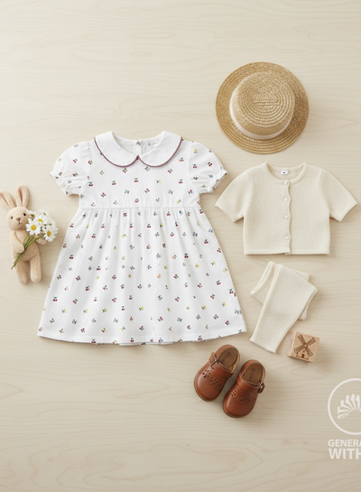 geborduurde kleurrijke kersen - embroidery katoen