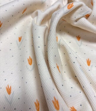 Swafing orange tulips - ribbed jersey