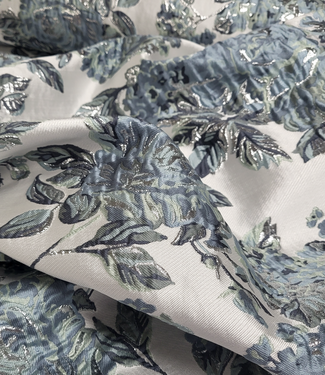 Madeline liricio with lurex mint and blue-woven jacquard