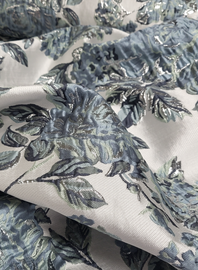 Madeline liricio with lurex mint and blue-woven jacquard