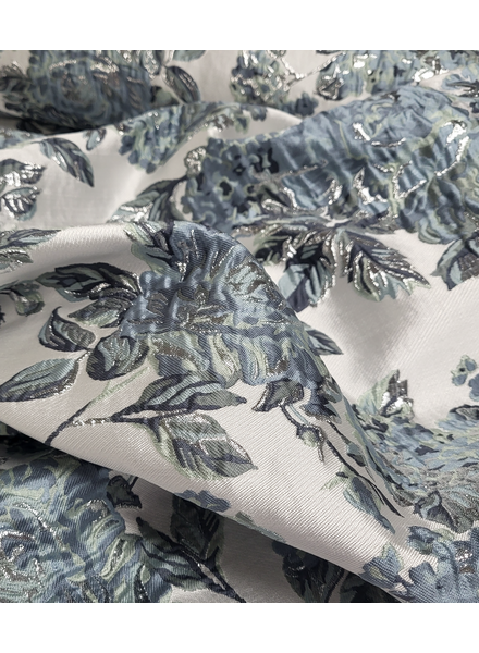 Madeline liricio with lurex mint and blue-woven jacquard