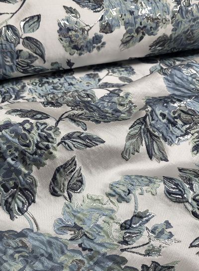 Madeline liricio met lurex mint en blauw- geweven jacquard