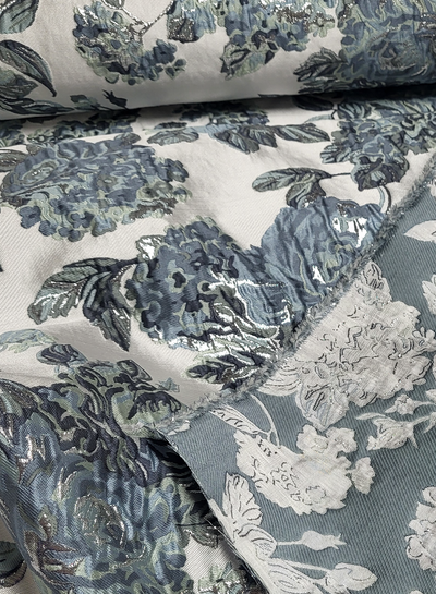 Madeline liricio with lurex mint and blue-woven jacquard