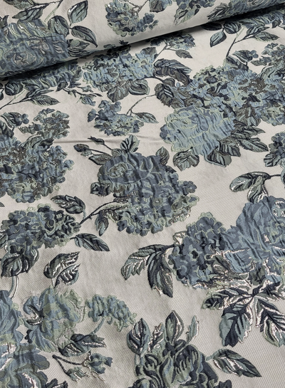 Madeline liricio met lurex mint en blauw- geweven jacquard