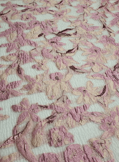 Madeline liricio with lurex pink woven jacquard
