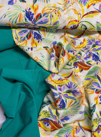 Madeline soft yellow painted print - viscose twill