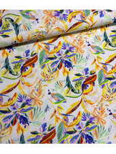 Madeline soft yellow painted print - viscose twill