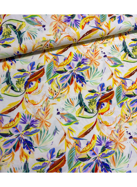 Madeline soft yellow painted print - viscose twill