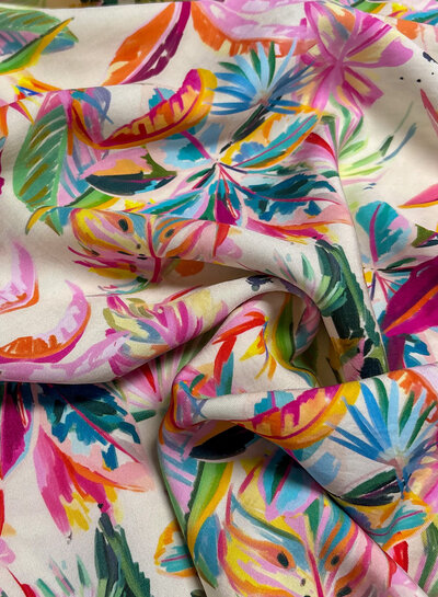 Madeline pastel painted print - viscose twill