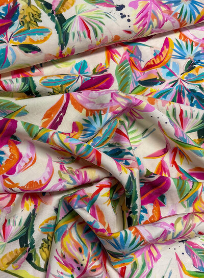 Madeline pastel painted print - viscose twill