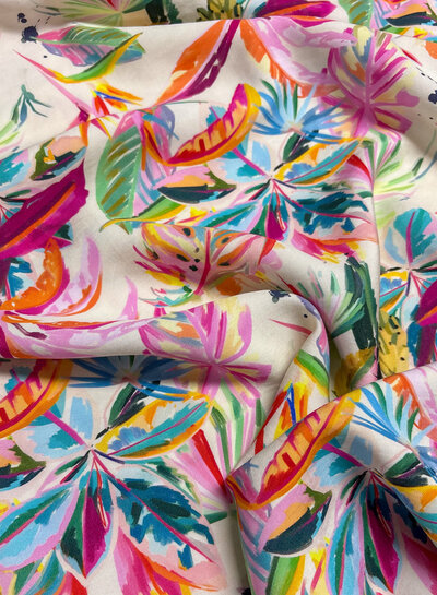 Madeline pastel painted print - viscose twill