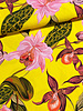 Madeline pink flowers on yellow - viscose twill