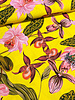 Madeline pink flowers on yellow - viscose twill