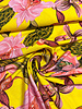 Madeline pink flowers on yellow - viscose twill