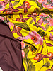 Madeline pink flowers on yellow - viscose twill