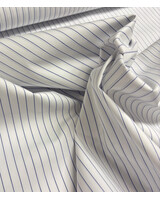 Madeline pine stripe 2 - wit met donkerblauwe strepen - hemdenkatoen