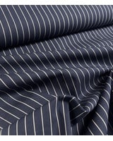 Madeline pine stripe 2 - marine met witte strepen - hemdenkatoen