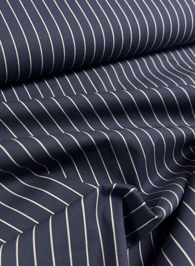 Madeline pine stripe 2 - navy with white stripes - shirt cotton