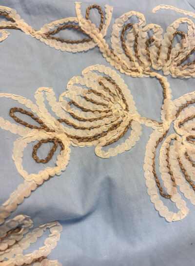 embroidery light blue loom and light - cotton