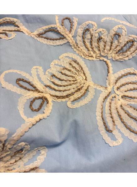 embroidery light blue loom and light - cotton