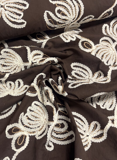 embroidery brown loom and light - cotton