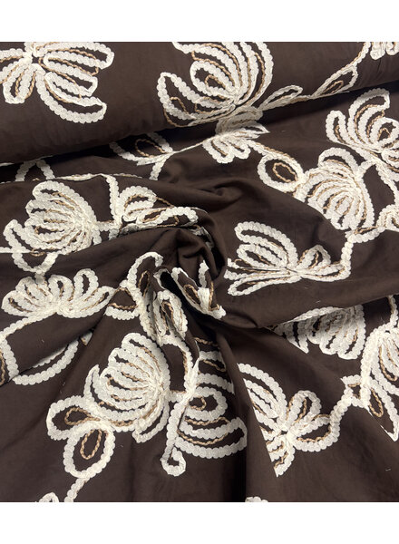 embroidery brown loom and light - cotton
