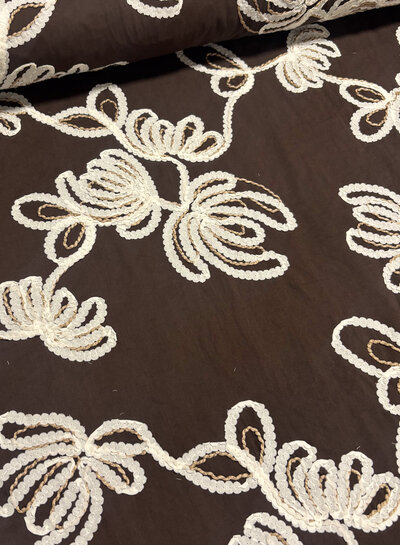embroidery brown loom and light - cotton