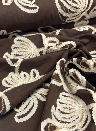 embroidery brown loom and light - cotton