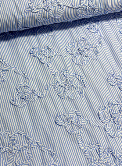 blue striped 3D flower - cotton