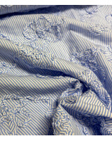 blauwe streepjes 3D bloem - katoen