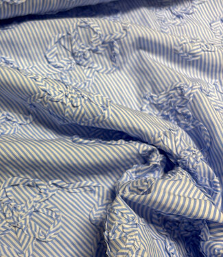 blue striped 3D flower - cotton